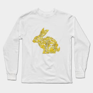 Rabbit Floral Pattern Long Sleeve T-Shirt